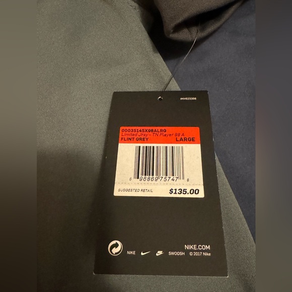 Tennessee Volunteers Nike Smokey Grey Football Jersey Men’s Size L NWT Stitched - Picture 9 of 9